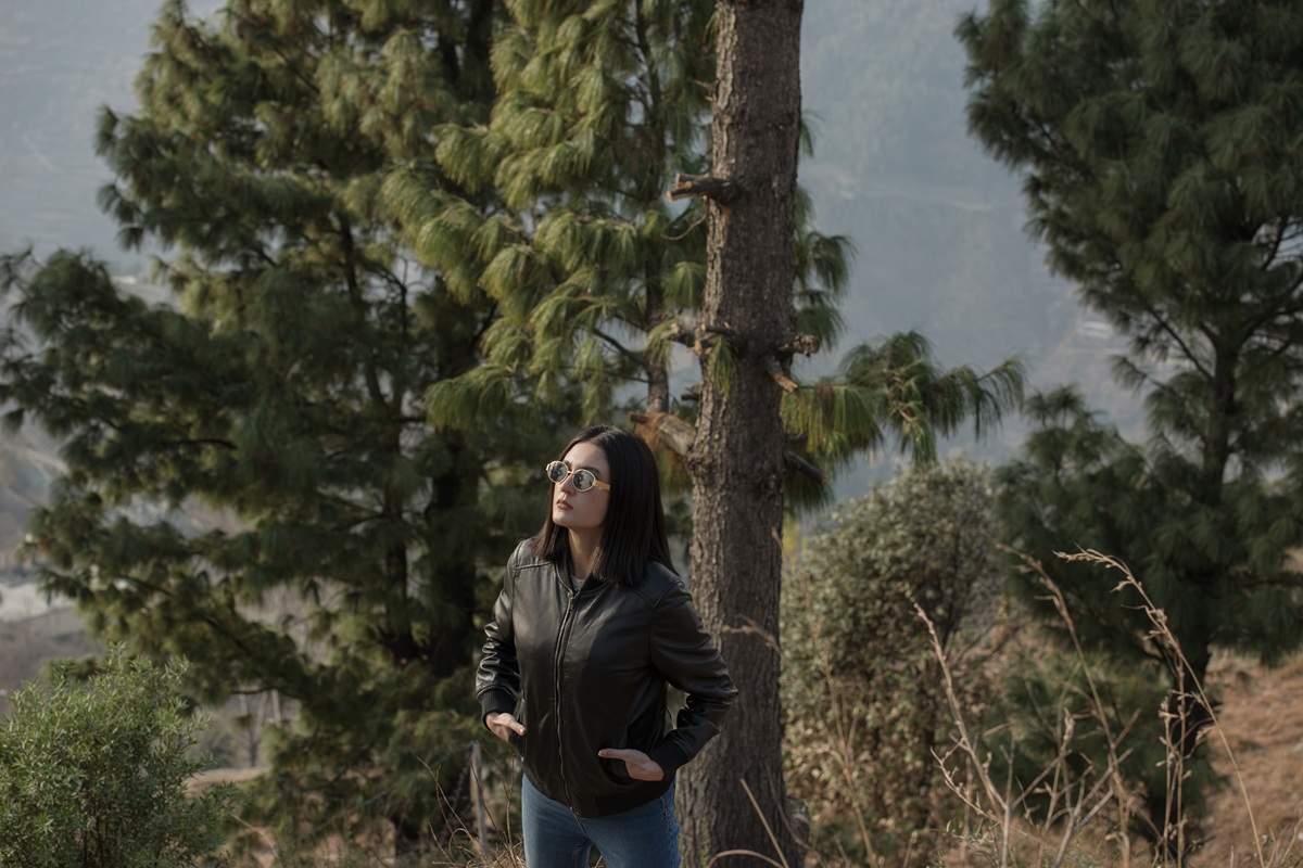 Reese Black Leather Bomber Jacket